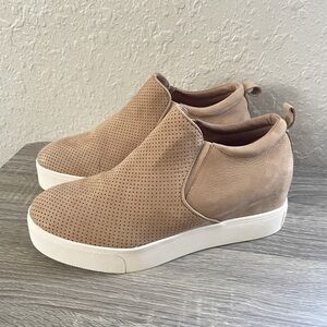 J/Slides Sallie Leather Wedge Slip On Sneaker Casual Shoes Women’s Size 10